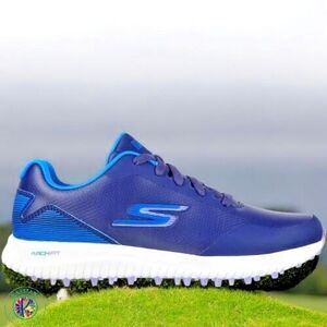 Skechers Women's Wide‎ Fit Go Golf Max 2 Sneakers, Style 123030, Blue/Multi, 10